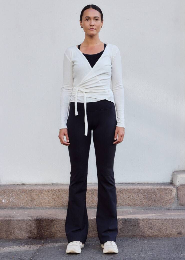 Basic Wrap Sweater, Pure White