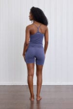 Bamboo shorts washed blue back