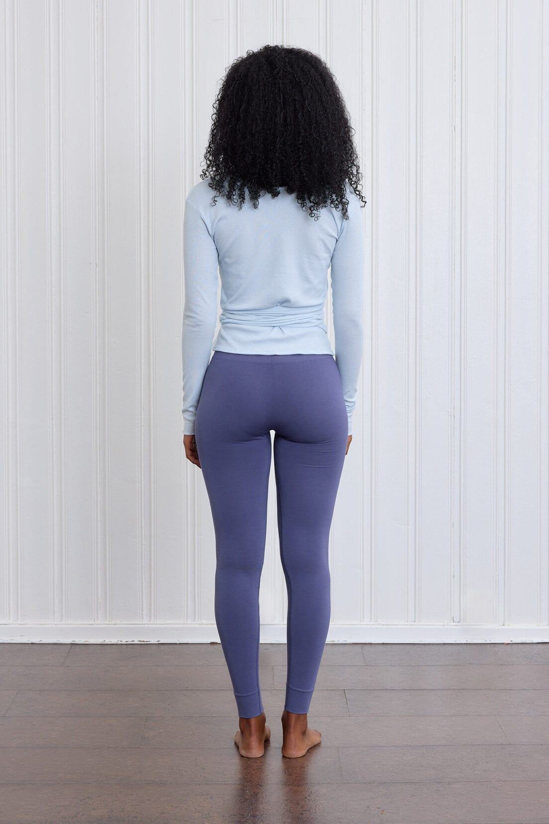 Basic Wrap Sweater Horizon Blue back