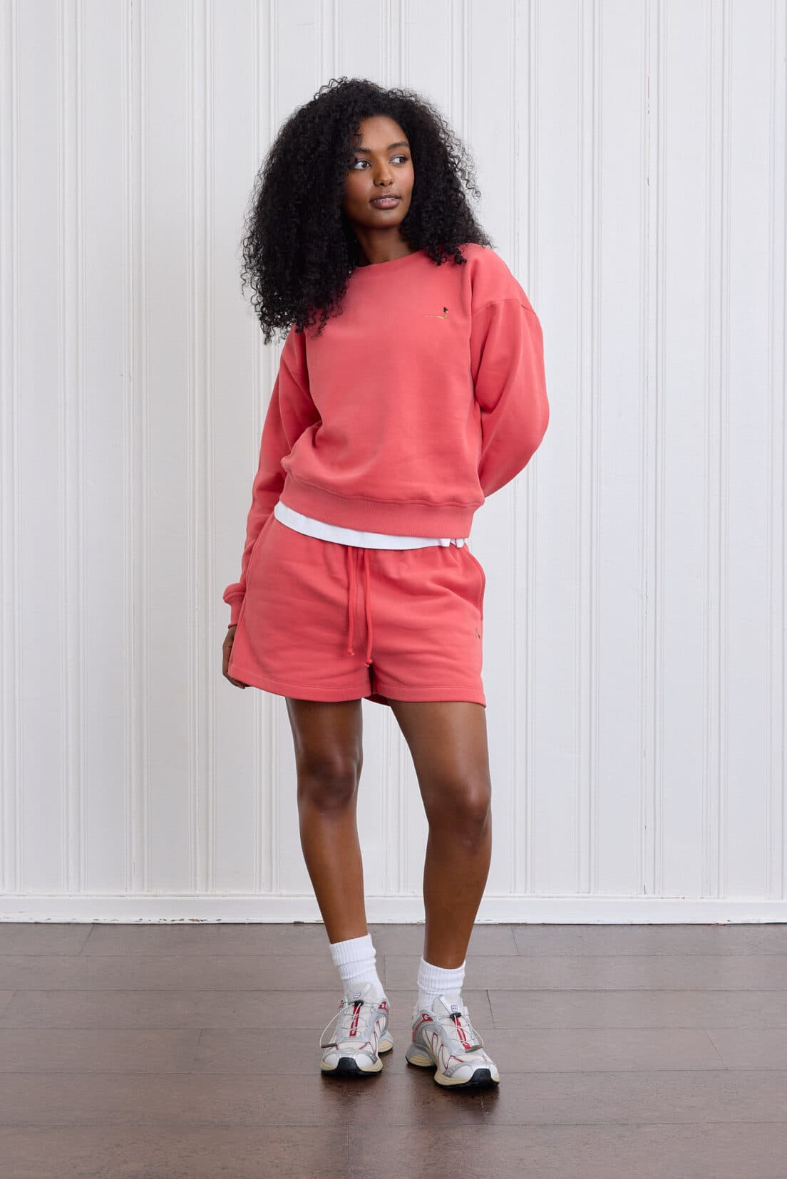 Down ward shorts washed red front