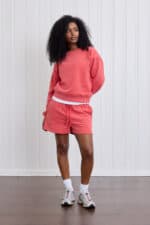 Down ward shorts washed red front