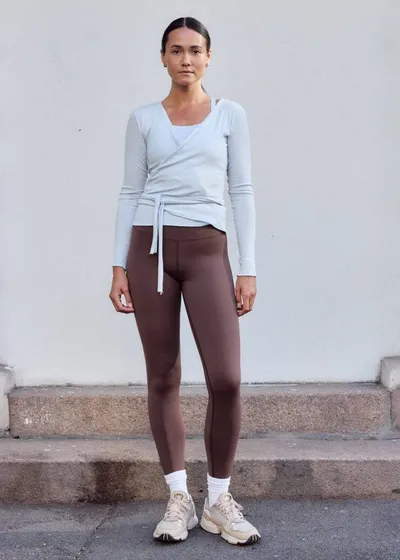 Basic Wrap Sweater, Horizon Blue