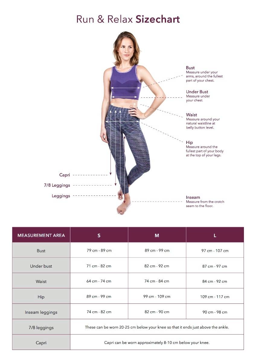 Run & Relax Size Guide