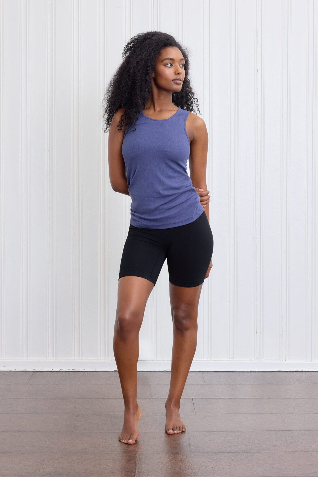 Soft Rib Tank Washed Blue front