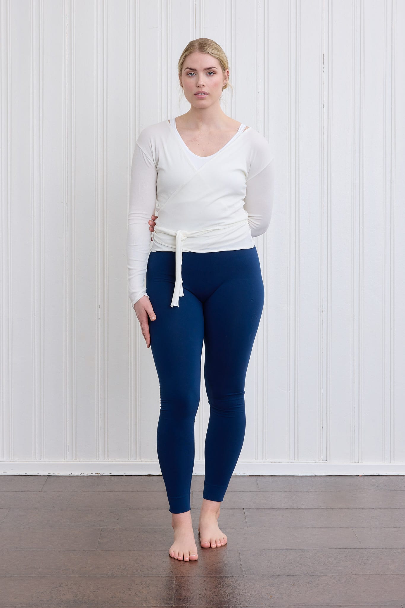 Basic Wrap Sweater, Pure White